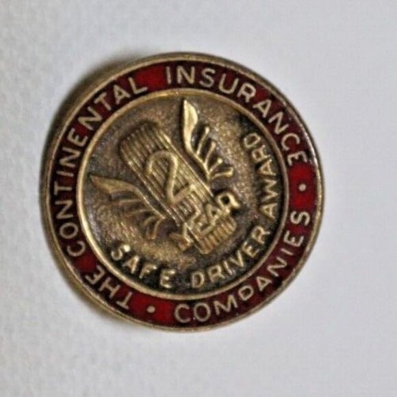 Accessories Vintage Continental Insurance Companies Safe Driver Lapel